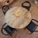 Modern 4 Seater Round Dining Table for Compact Spaces | Solid Wood - Image 2