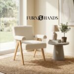 Bouclé Fabric Accent Chair | Premium Upholstered Chair – Furnhands - Image 2