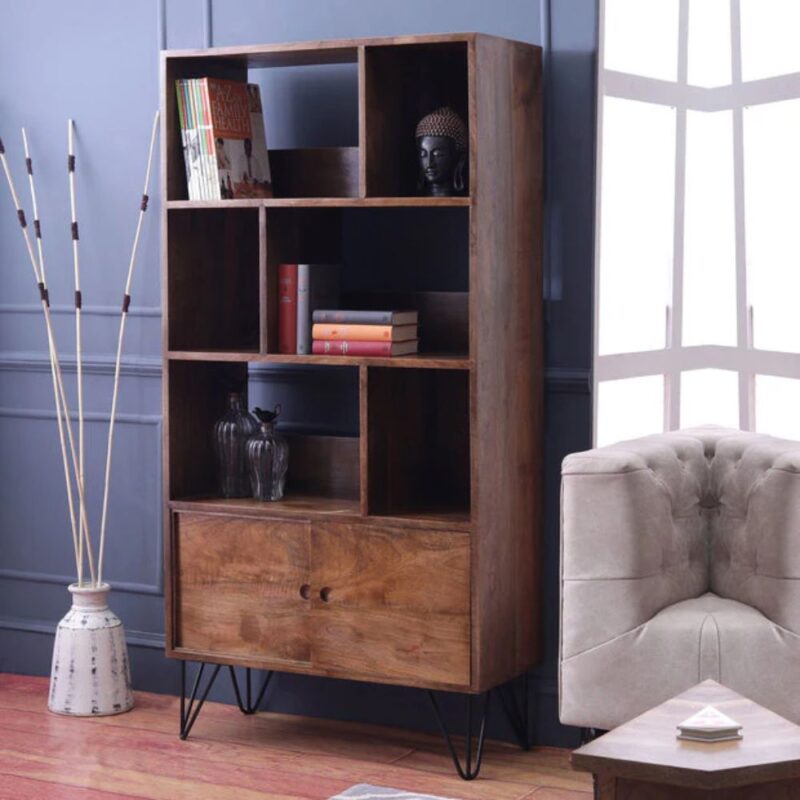 mumbai small solid wood bookshelf