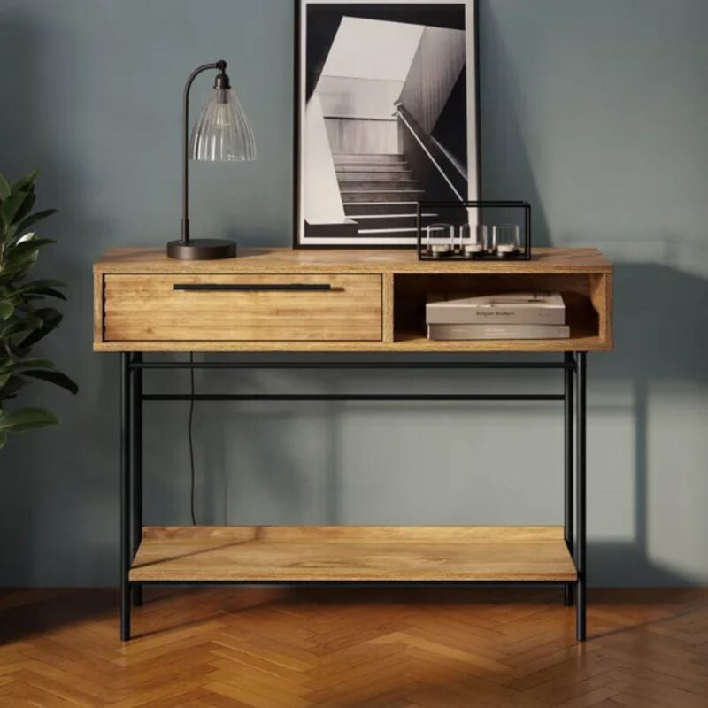 Scandinavian Style Solid Wood Console Table for Modern Living Room by Furnhands