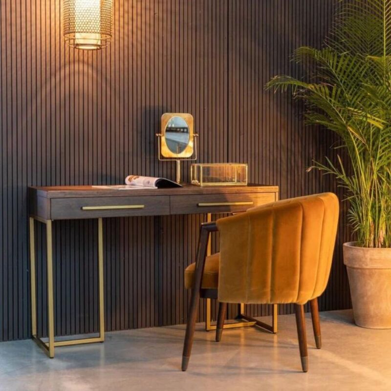 Solid Wood Console Table for Living Room – Mumbai Homes in a minimalist sea-facing apartment