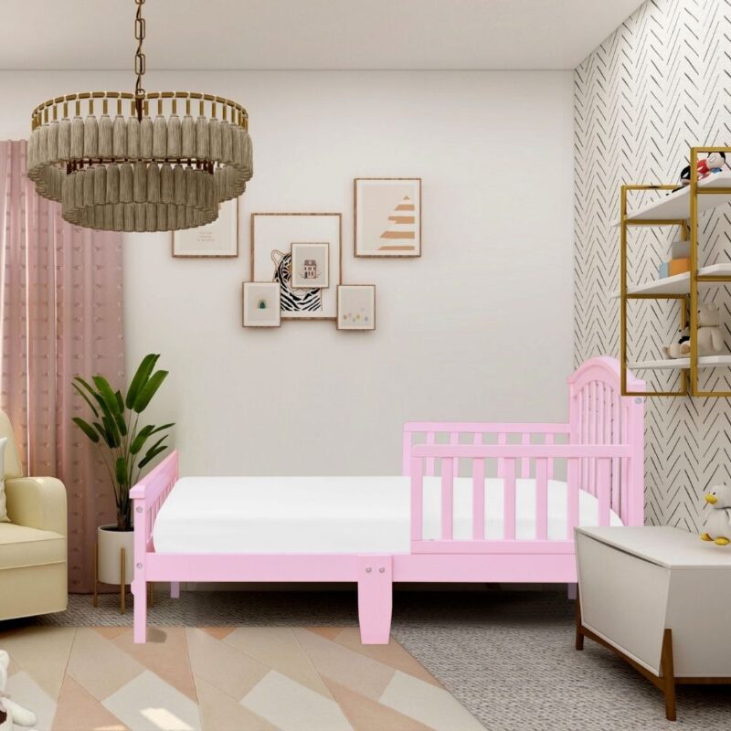 Toddler bed for baby with low height and safety rails