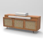 Large 3 Door TV Units in Natural Finish | Premium Solid Wood TV Cabinet for Living Room – Furnhands