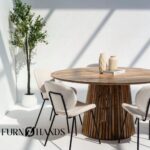 Luxury Round Wooden Dining Table with Handcrafted Cane Base | 5-Star Elegant Design – Furnhands® - Image 4