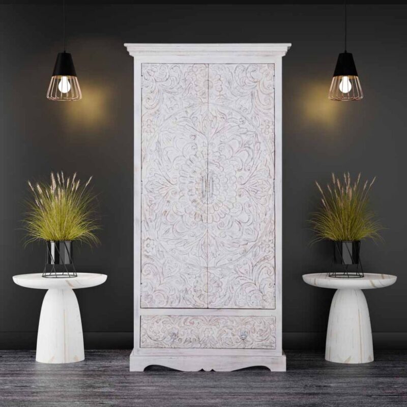White Wardrobe , 2 Door White Wardrobe
