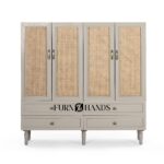 Wooden 4 Door Almirah – Handcrafted Solid Wood Wardrobe for Home