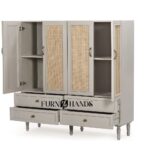 Wooden 4 Door Almirah – Handcrafted Solid Wood Wardrobe for Home - Image 2