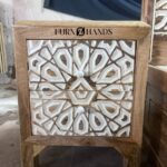 Hand Carved Solid Wood Bedside Table – Premium Wooden Nightstand for Home - Image 2