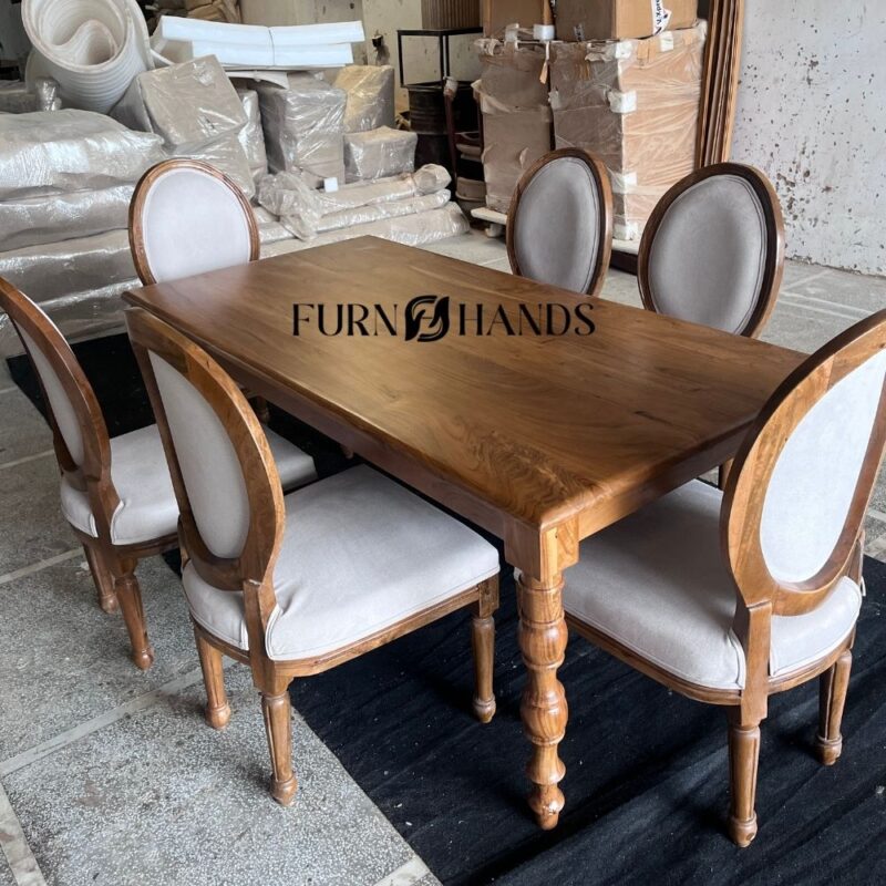 6 seater solid wood dining table set