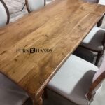 6 Seater Solid Wood Dining Table Set in Acacia Wood | Wooden Dining Table with 6 Chairs – Furnhands - Image 6