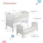 Toddler Bed for Newborn Babies (White) | Solid Wood Baby Bed by Furnhands - Image 3