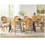 Solid Wood 6 Seater Dining Table Set – Premium Natural Finish with Matching Chairs