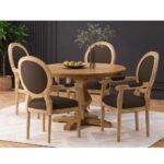 Modern 4 Seater Solid Wood Dining Table Set with Chairs – Elegant Design for Indian Homes