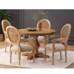 Handcrafted 4 Seater Dining Table Set – Solid Wood Comfort with Natural Finish