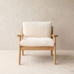 Australia Oak Armchair with Fabric Upholstery | Luxury Accent Chair by Furnhands - Image 2