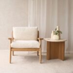 Australia Oak Armchair with Fabric Upholstery | Luxury Accent Chair by Furnhands - Image 4