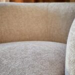 Premium Natural Fabric Dark Wood Armchair Online in India - Image 4