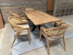 Buy 6 Seater Live Edge Dining Table Set Online in India - Image 5