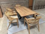Buy 6 Seater Live Edge Dining Table Set Online India